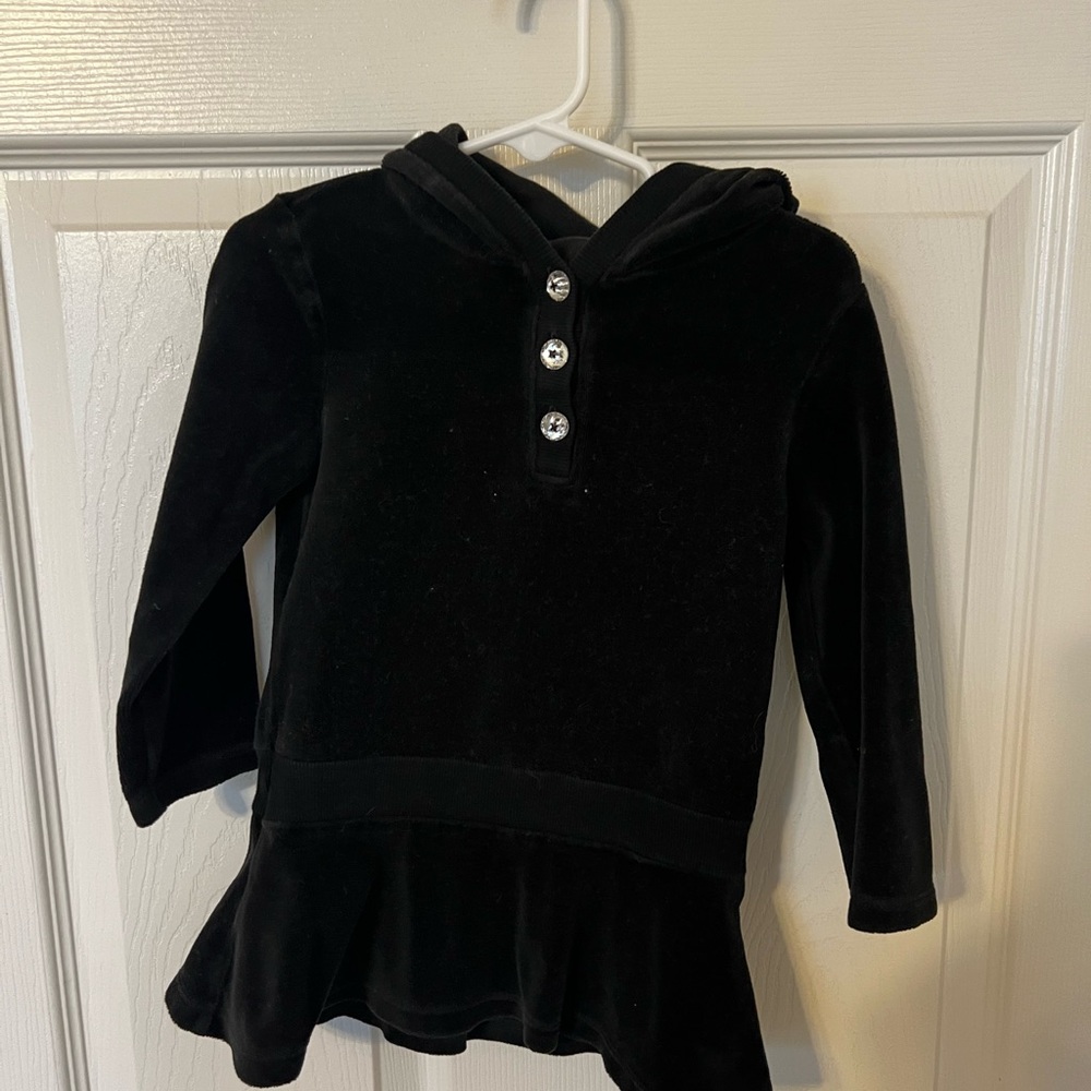 Gymboree Black Velvet girls Hoodie dress